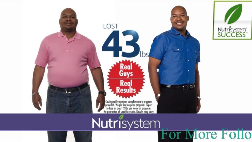 Weight Watchers ad showing before and after results for male customer.